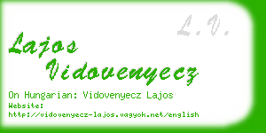 lajos vidovenyecz business card